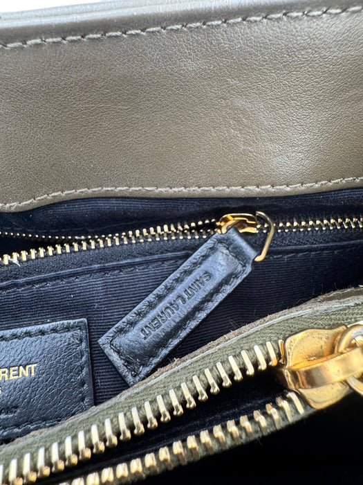 Saint Laurent Medium Loulou Bag – Green Chevron Leather