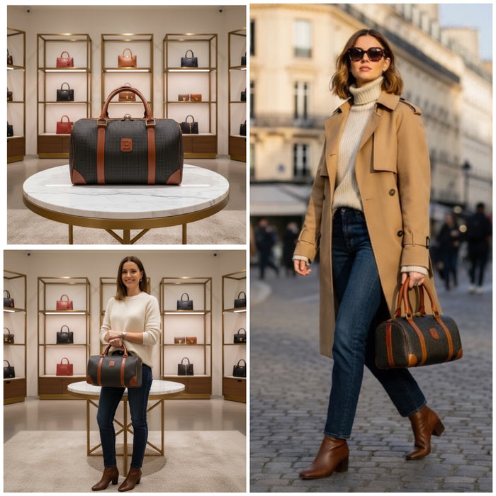 Bally Vintage Boston Travel Bag Canvas Leather | Luxe Indulgence