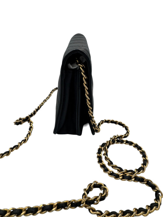 Chanel Boy WOC Black Caviar Leather Wallet on Chain Crossbody Bag
