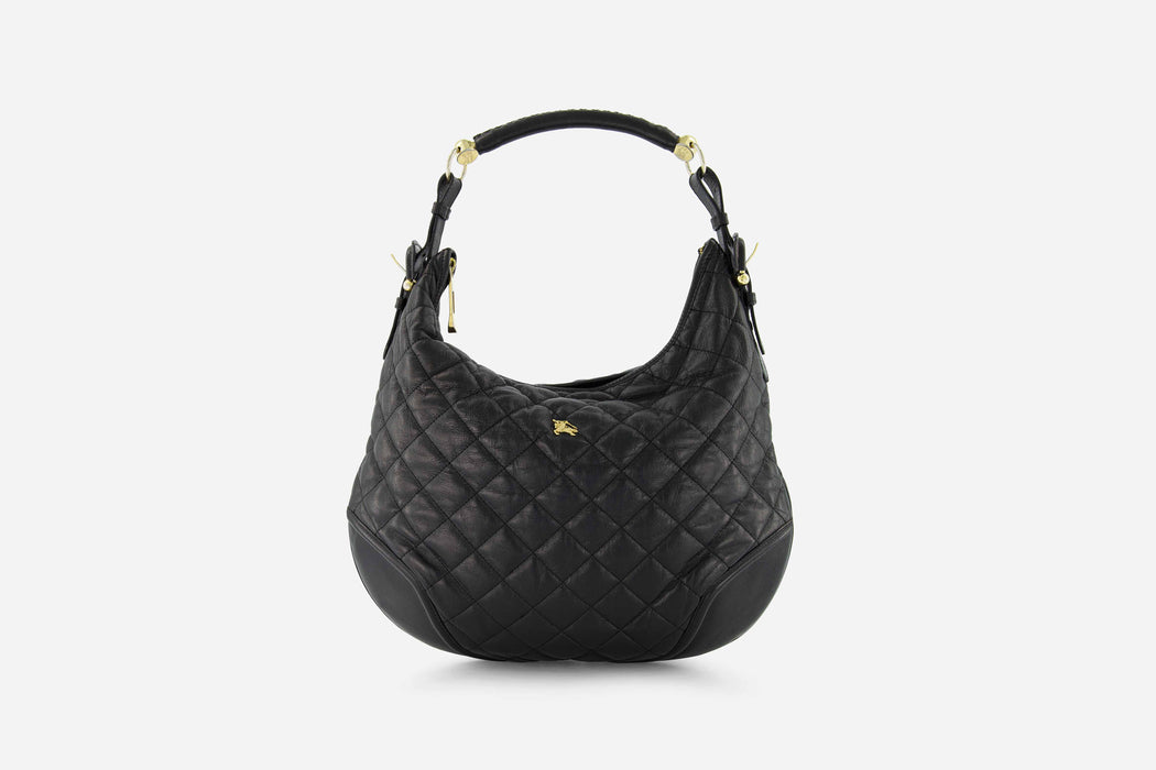 Burberry Quilted Calfskin Leather Hoxton Hobo - Black