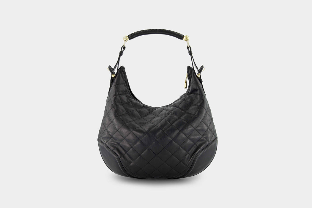Burberry Quilted Calfskin Leather Hoxton Hobo - Black