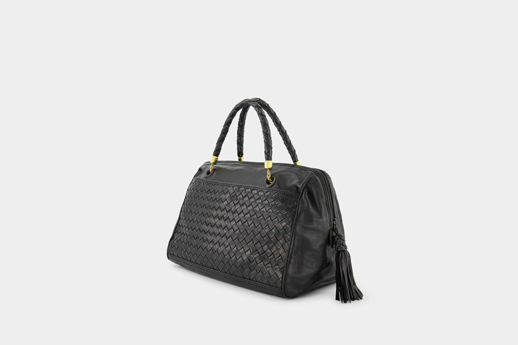 Bottega Veneta Medium Duffle Handle Bag - Black