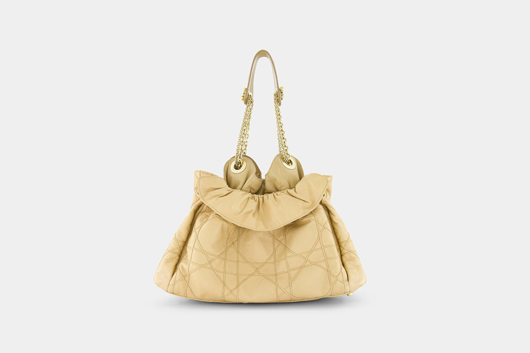 Christian Dior Le Trente Cannage Leather Chain Tote - Beige
