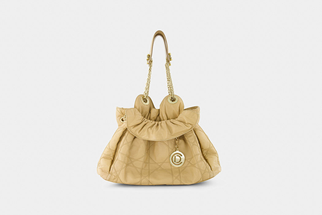 Christian Dior Le Trente Cannage Leather Chain Tote - Beige