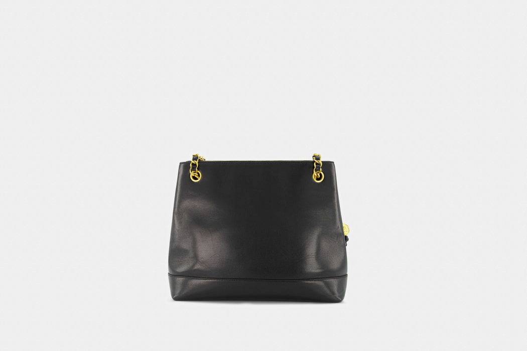Chanel CC Timeless Lambskin Leather Chain Tote - Black