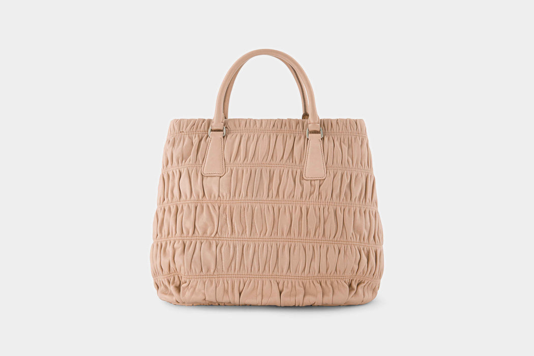 Prada Nappa Gaufre Leather Two-Way Tote - Nude / Pale Pink