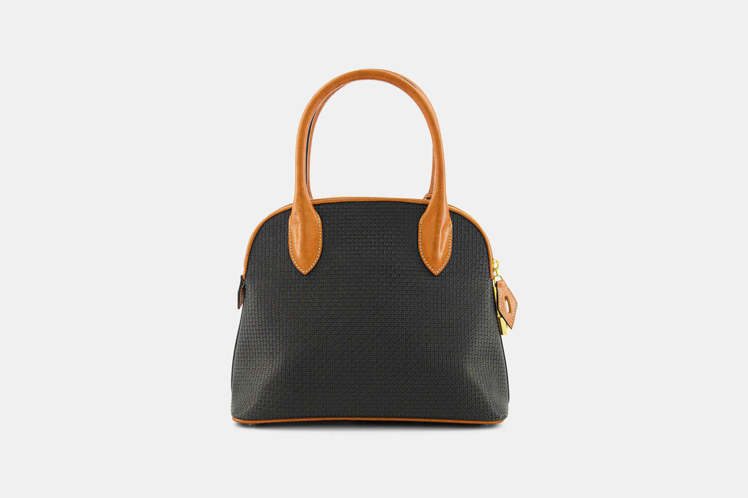 Bally Leather Canvas Handbag - Black