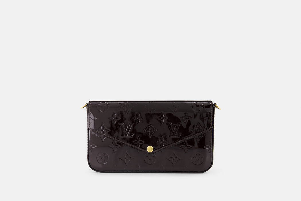 Louis Vuitton Felicie Pochette Vernis chain bag- Burgundy