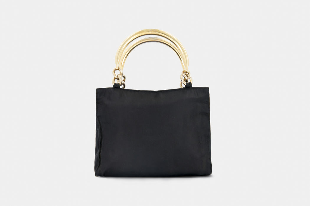 Prada Tessuto Metallo tote bag- Black