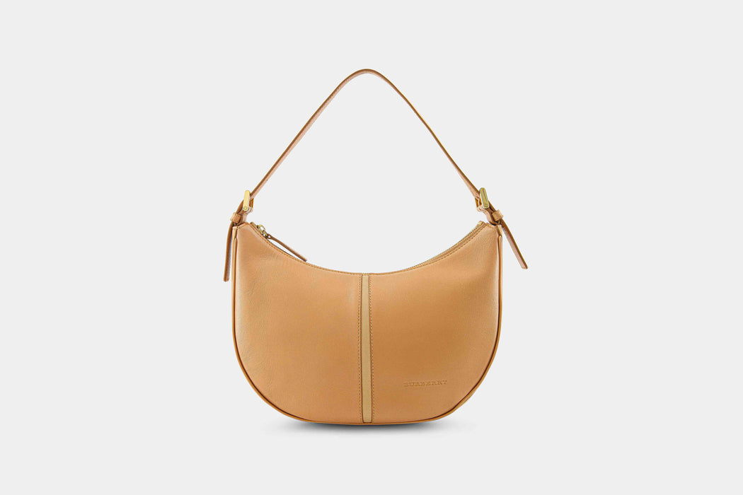 Burberry Leather Hobo Baguette- Beige