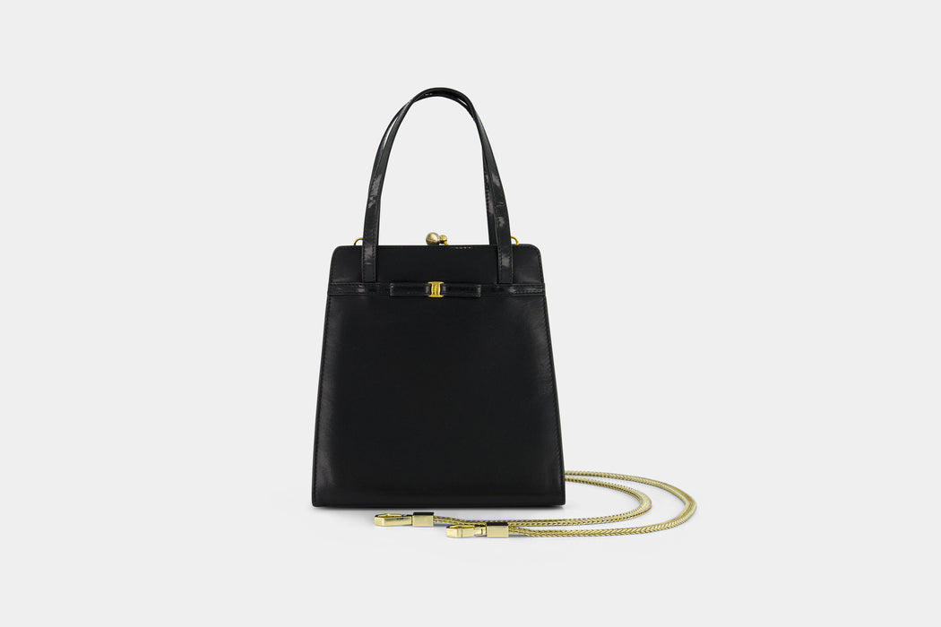 Salvatore Ferragamo Vara Leather Chain Bag - Black