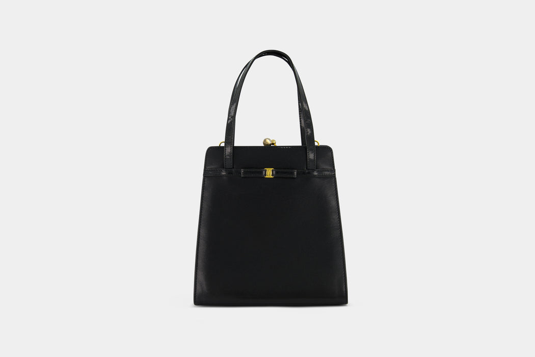 Salvatore Ferragamo Vara Leather Chain Bag - Black