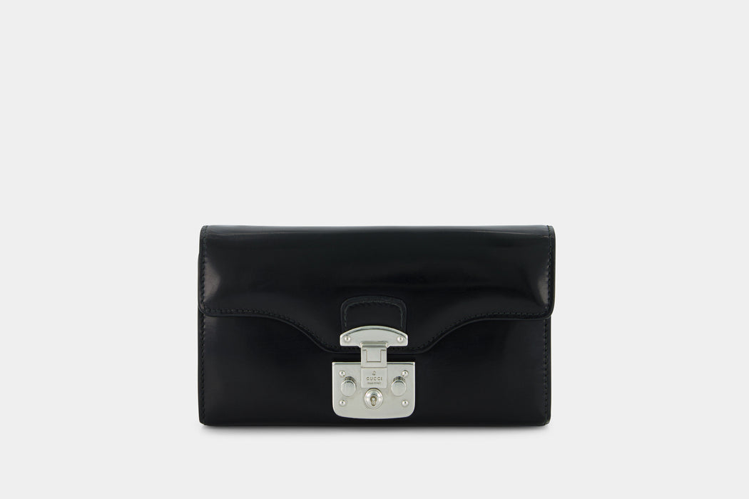Gucci Lady Lock Calf Skin Wallet on Chain (WOC) - Black
