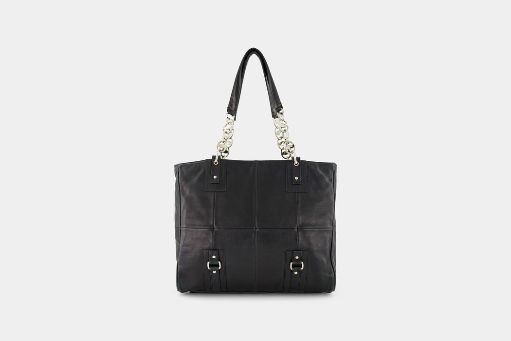 Salvatore Ferragamo Leather Chain Bag - Black