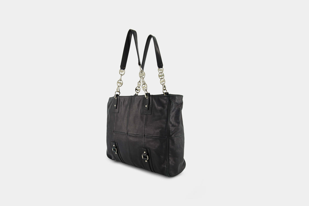 Salvatore Ferragamo Leather Chain Bag - Black
