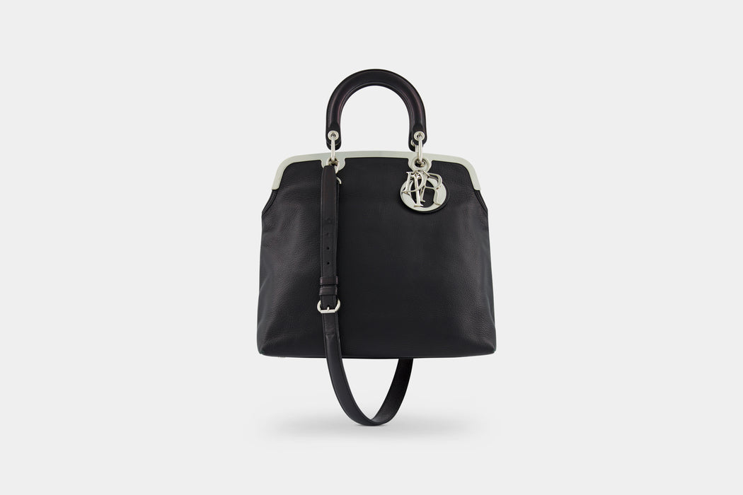 Christian Dior Granville Two-Way Leather Bag - Black