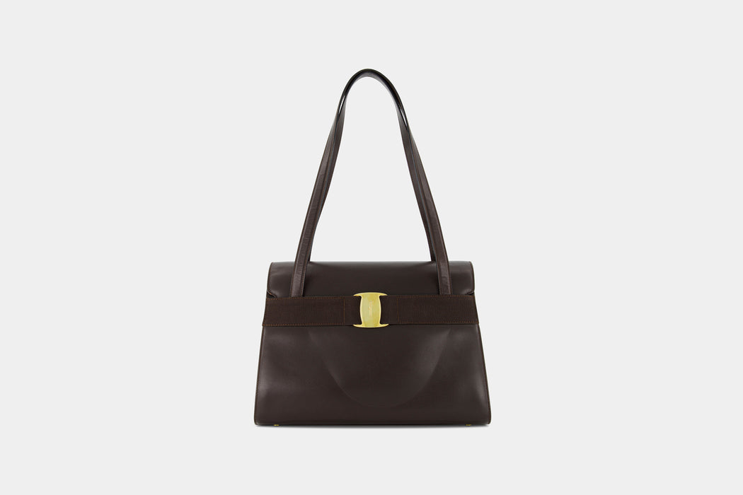Salvatore Ferragamo Classic Vara Bow Tote - Brown