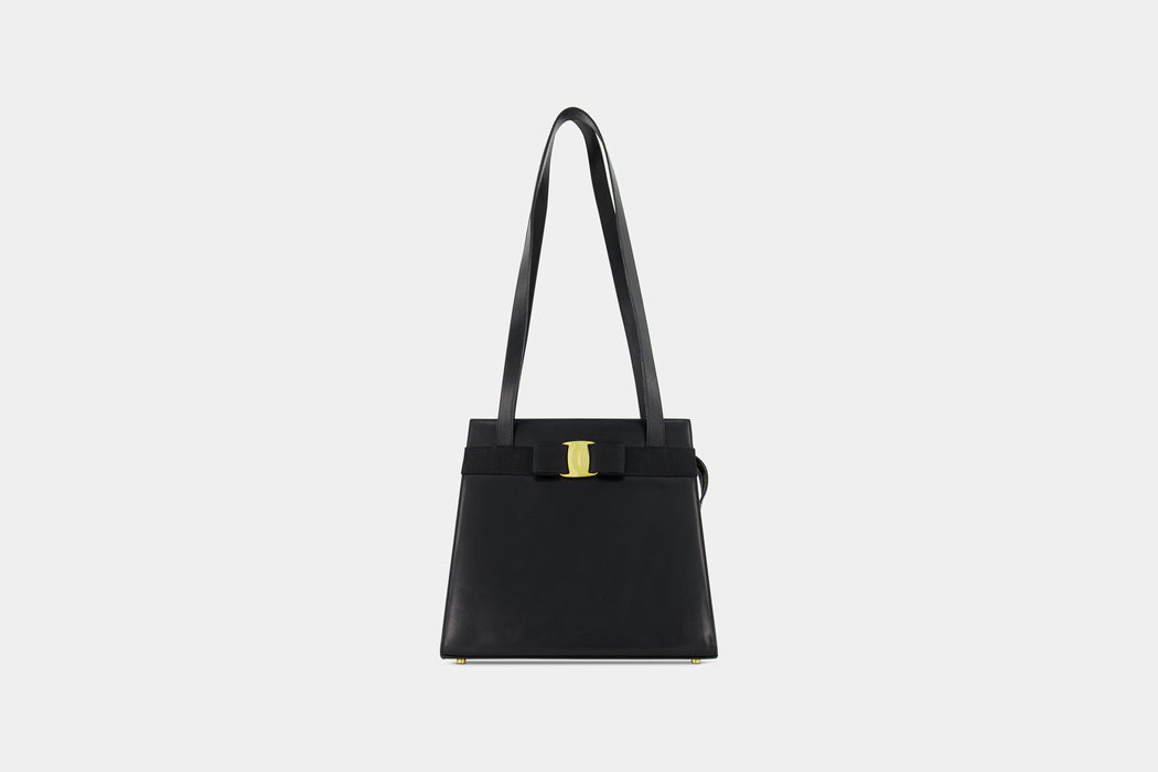 Salvatore Ferragamo Vara Bow Leather Tote - Black