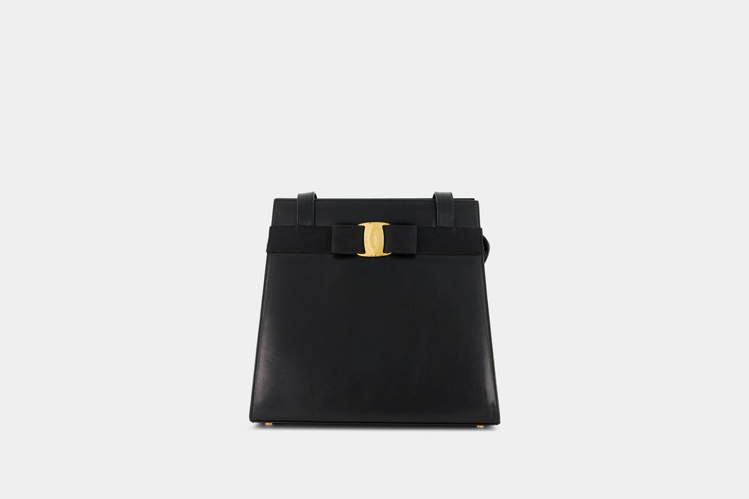 Salvatore Ferragamo Vara Bow Leather Tote - Black