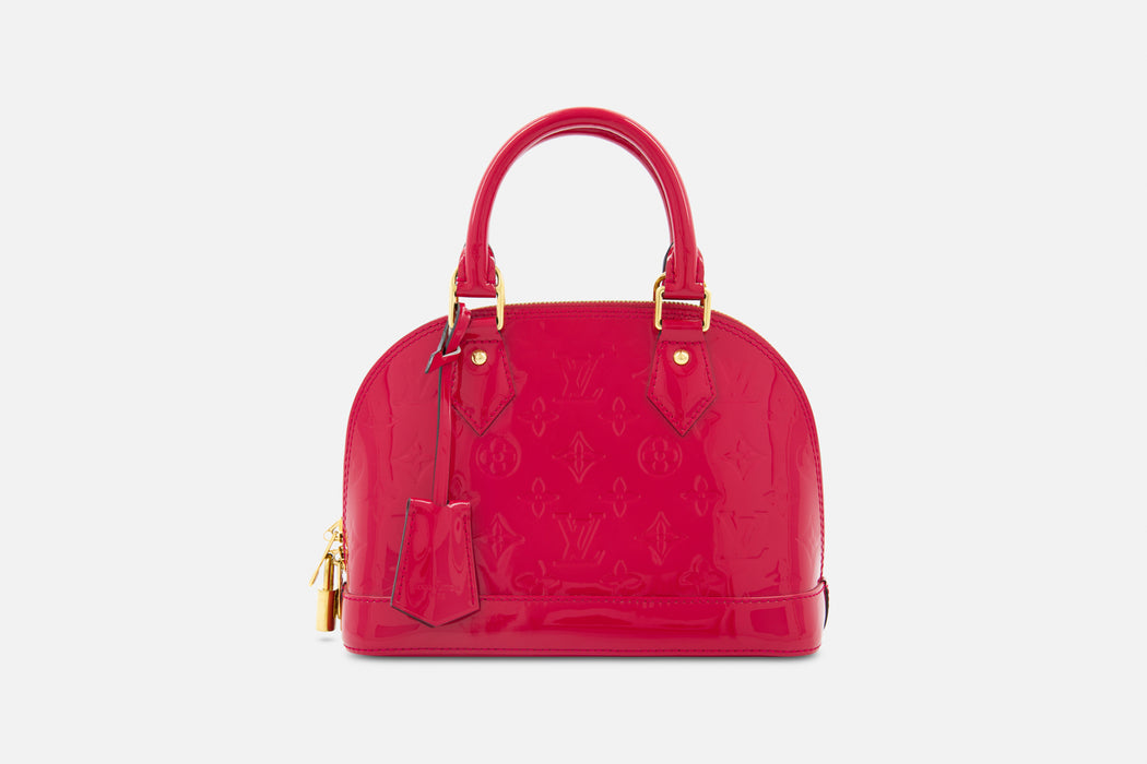 Louis Vuitton Alma bb vernis leather two way bag- red