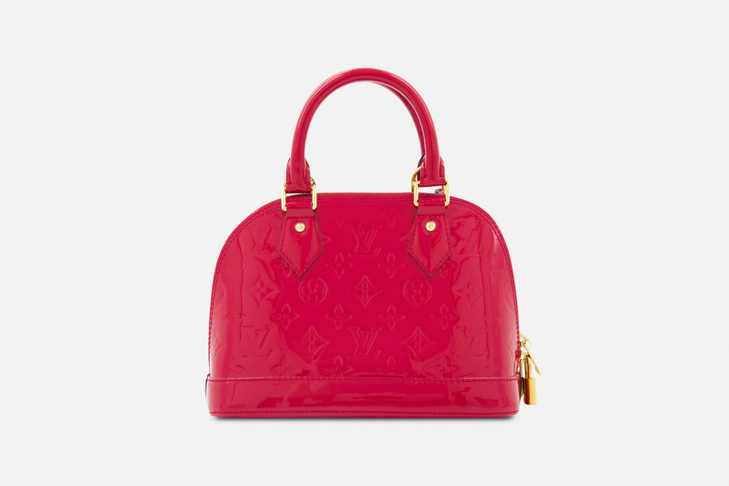 Louis Vuitton Alma bb vernis leather two way bag- red