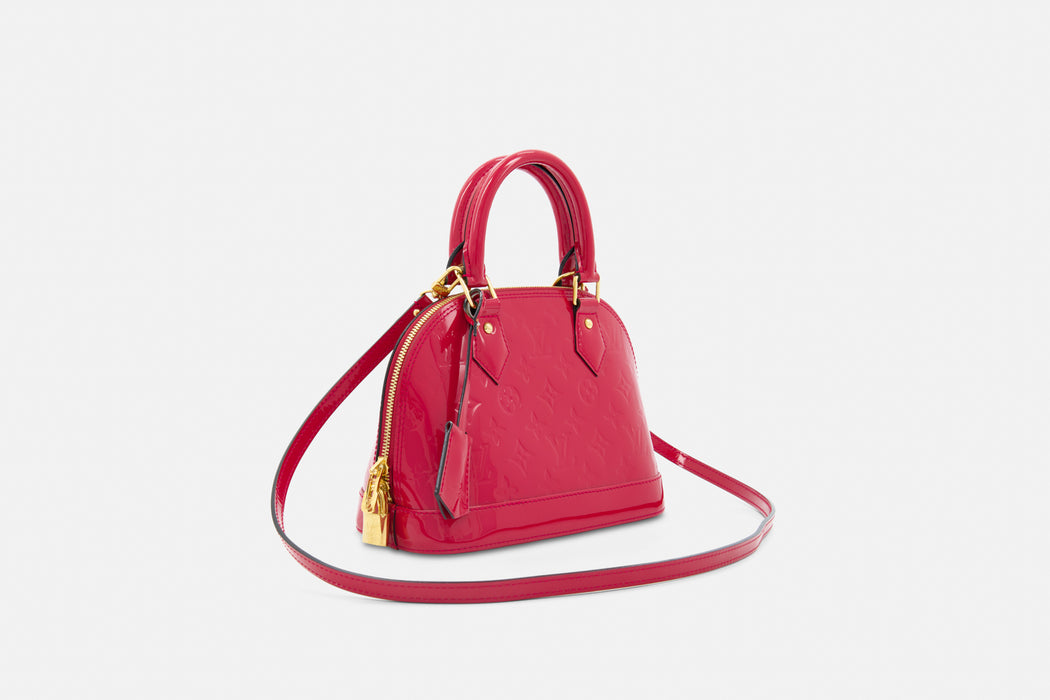 Louis Vuitton Alma bb vernis leather two way bag- red