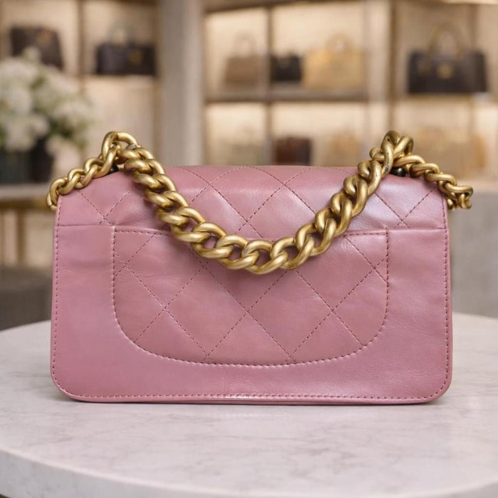 Chanel Classic Mini Flap Bag – Pink with Aged Gold Hardware