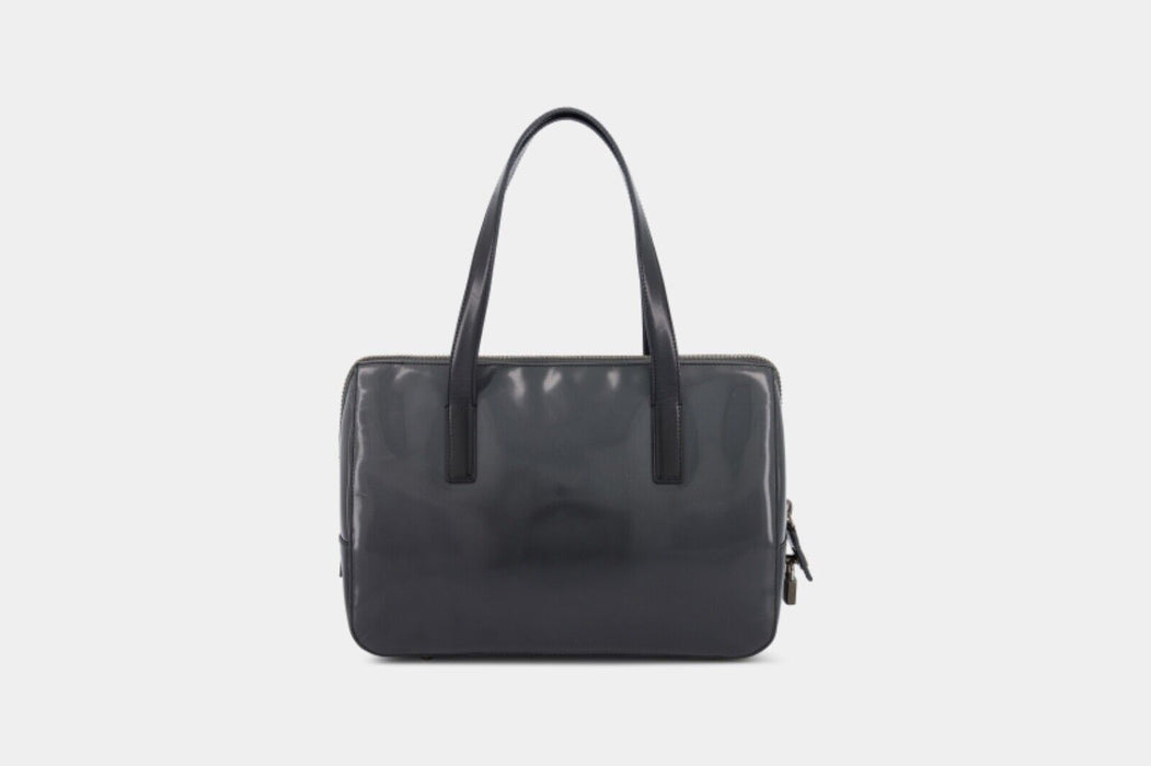 Prada Milano Patent Leather Bowling Bag - Black