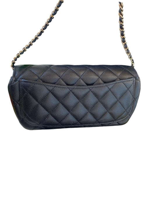 Chanel Sunglasses Black Caviar Leather Crossbody Bag