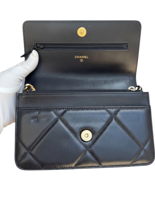 Chanel 19 Wallet on Chain WOC Navy Quilted Leather Crossbody Bag