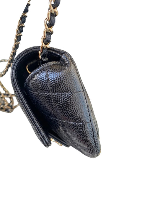 Chanel Sunglasses Black Caviar Leather Crossbody Bag