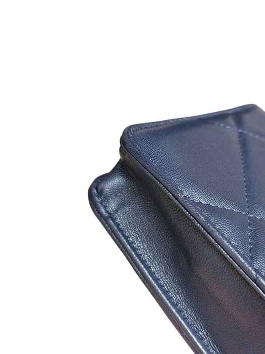 Chanel 19 Wallet on Chain WOC Navy Quilted Leather Crossbody Bag
