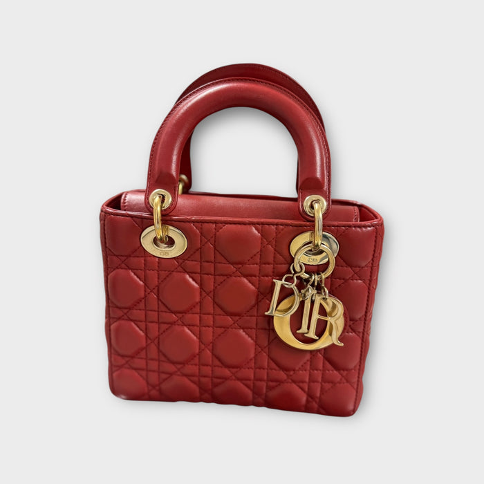 Christian Dior Lady Dior bag small- red