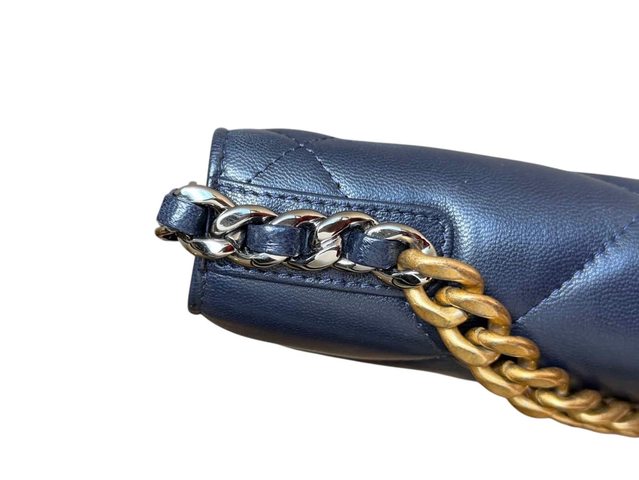 Chanel 19 Wallet on Chain WOC Navy Quilted Leather Crossbody Bag