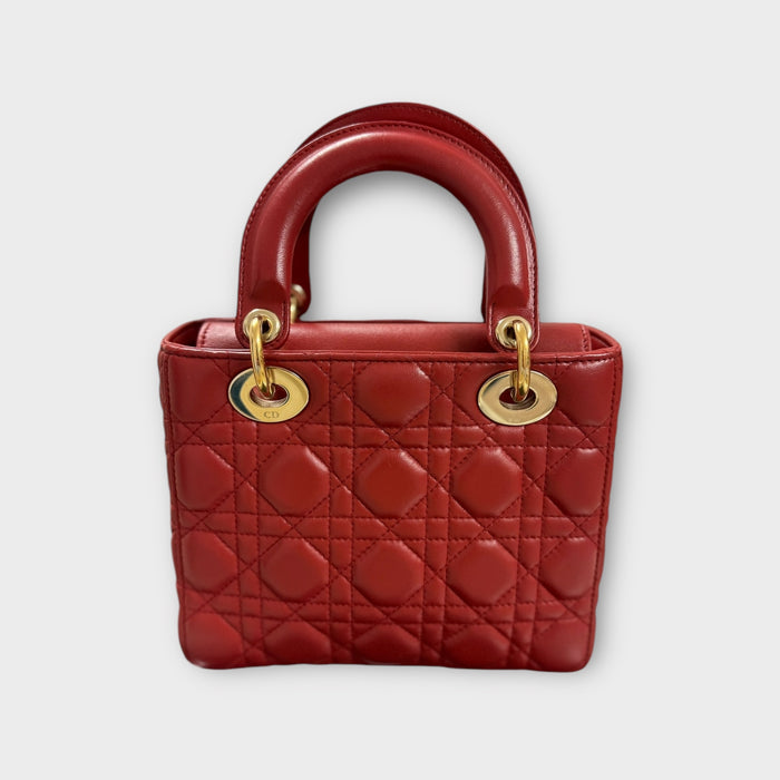 Christian Dior Lady Dior bag small- red
