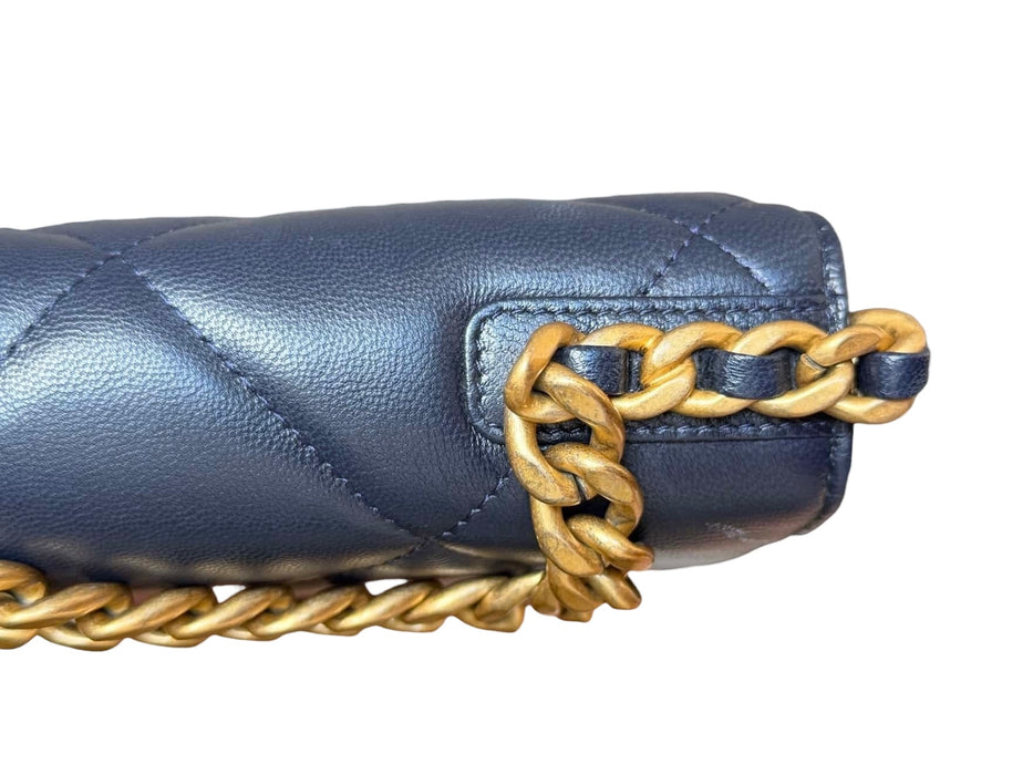 Chanel 19 Wallet on Chain WOC Navy Quilted Leather Crossbody Bag