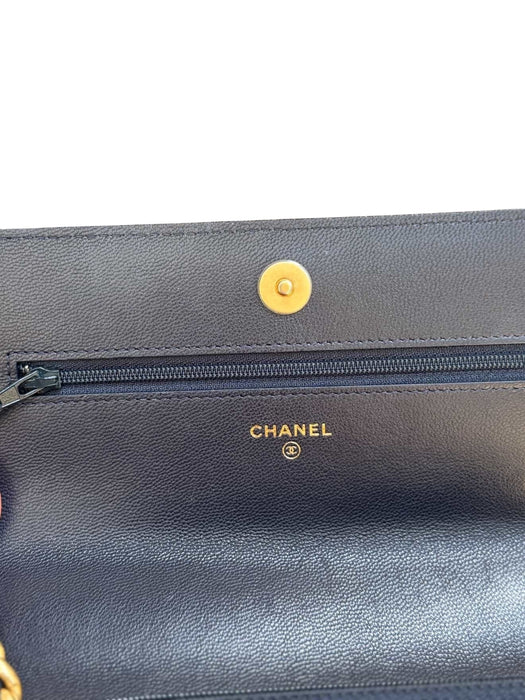 Chanel 19 Wallet on Chain WOC Navy Quilted Leather Crossbody Bag