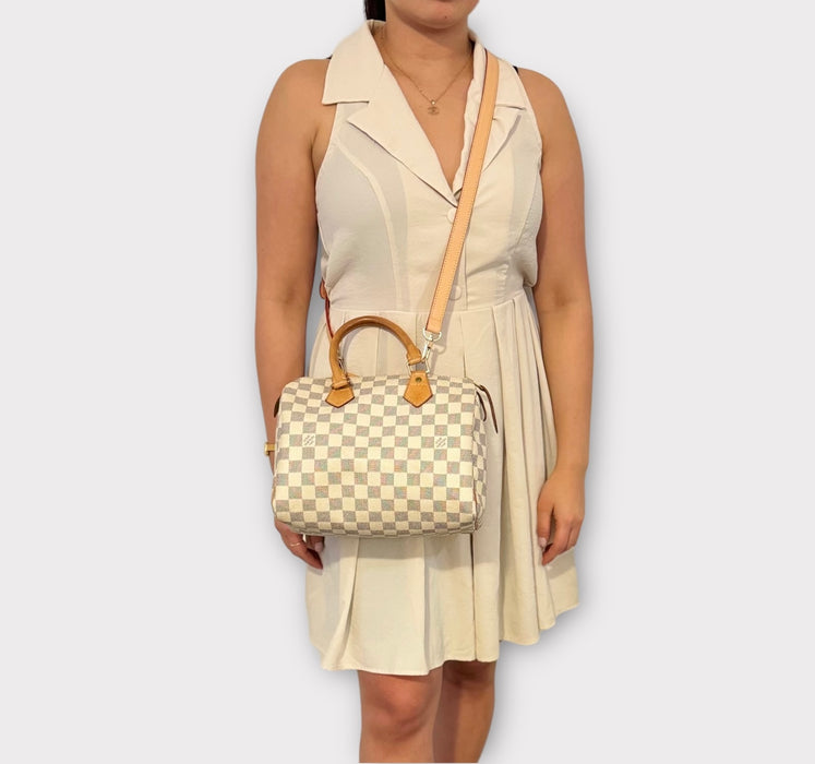 Louis Vuitton Damier Azur Speedy - White