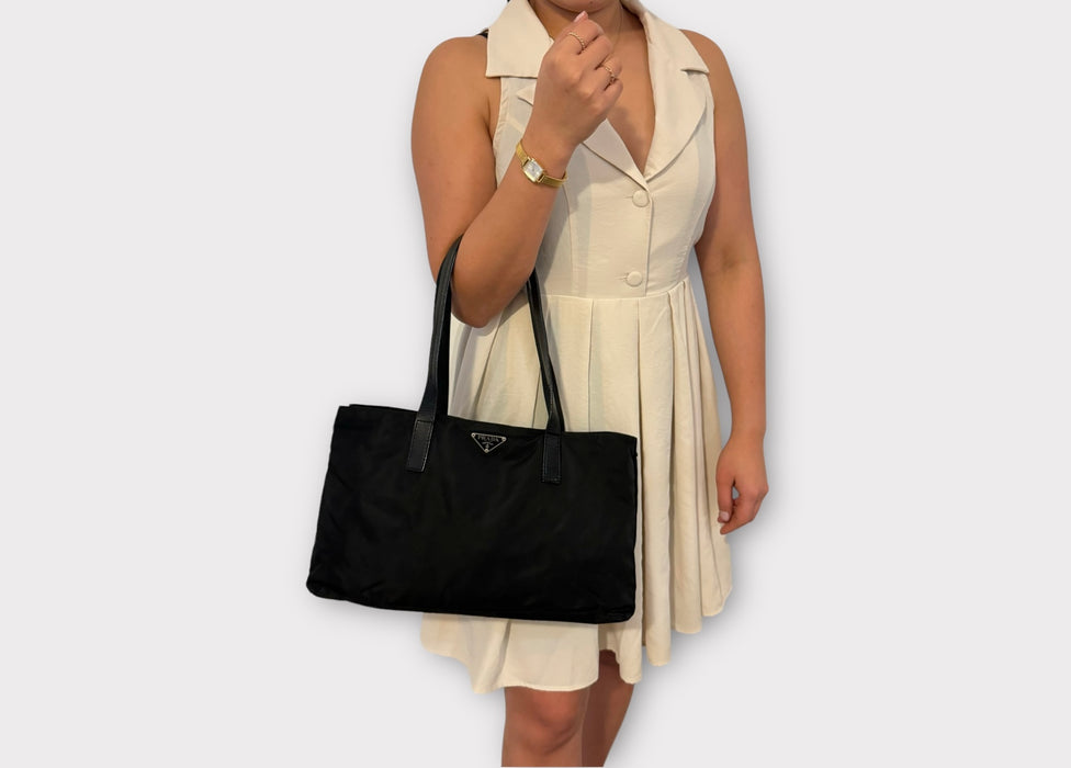 Prada Tessuto Nylon Tote Bag - Black