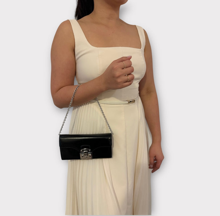 Gucci Lady Lock Calf Skin Wallet on Chain (WOC) - Black