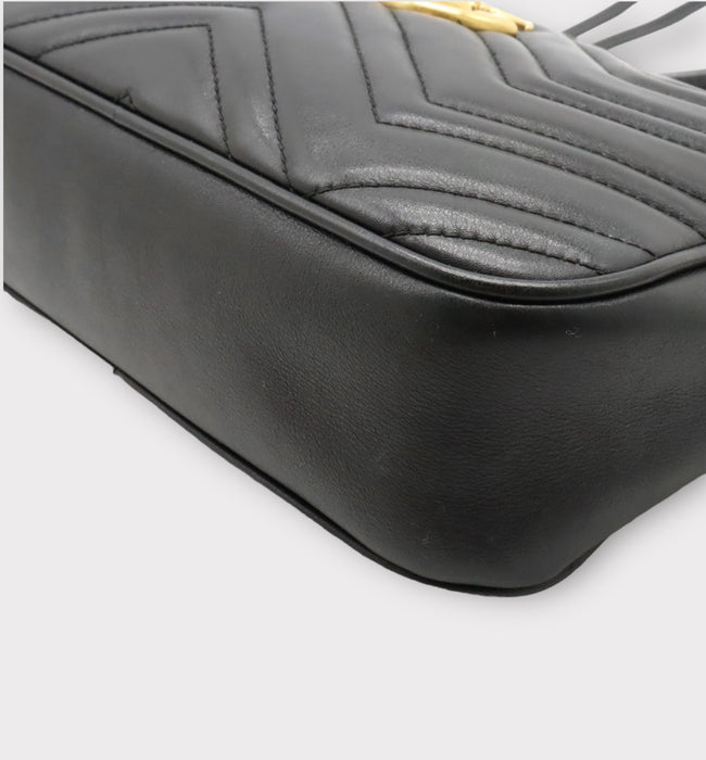 Gucci GG Marmont Two-Way Leather Camera Bag - Black