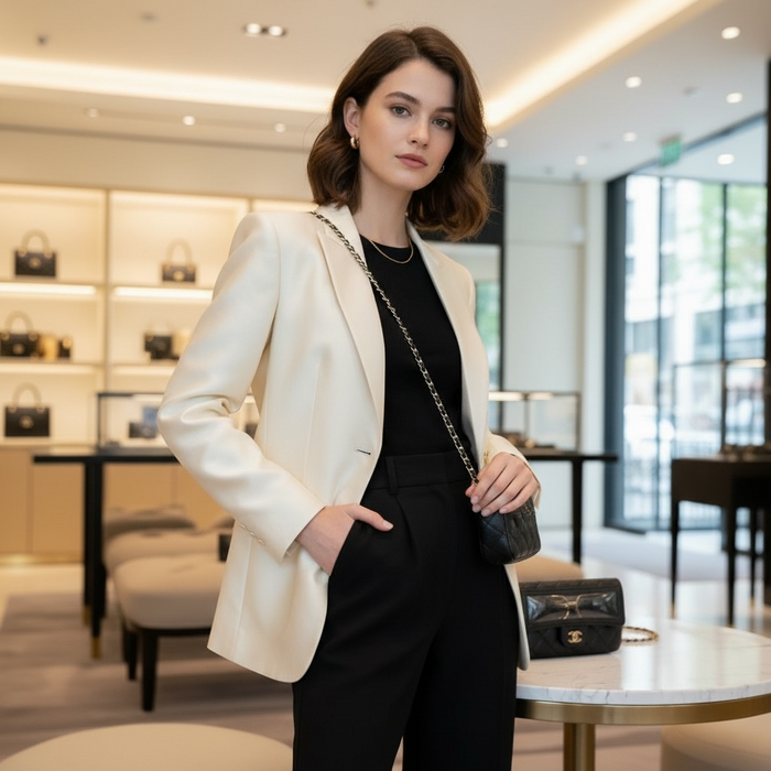 Chanel Sunglasses Black Caviar Leather Crossbody Bag