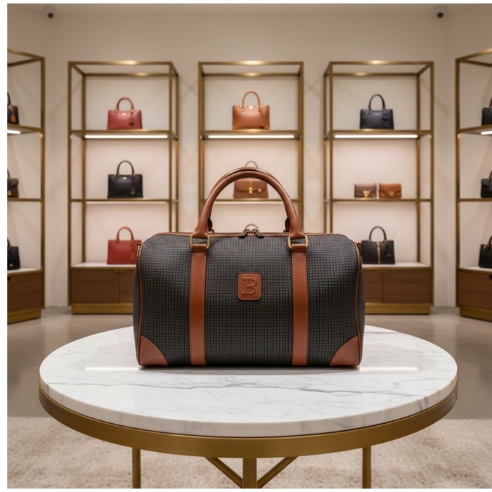 Bally Vintage Boston Travel Bag Canvas Leather | Luxe Indulgence