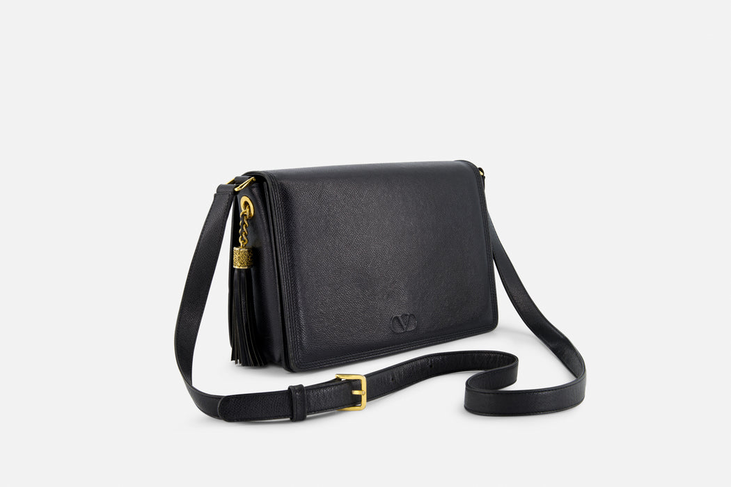 Valentino crossbody leather  bag- Black
