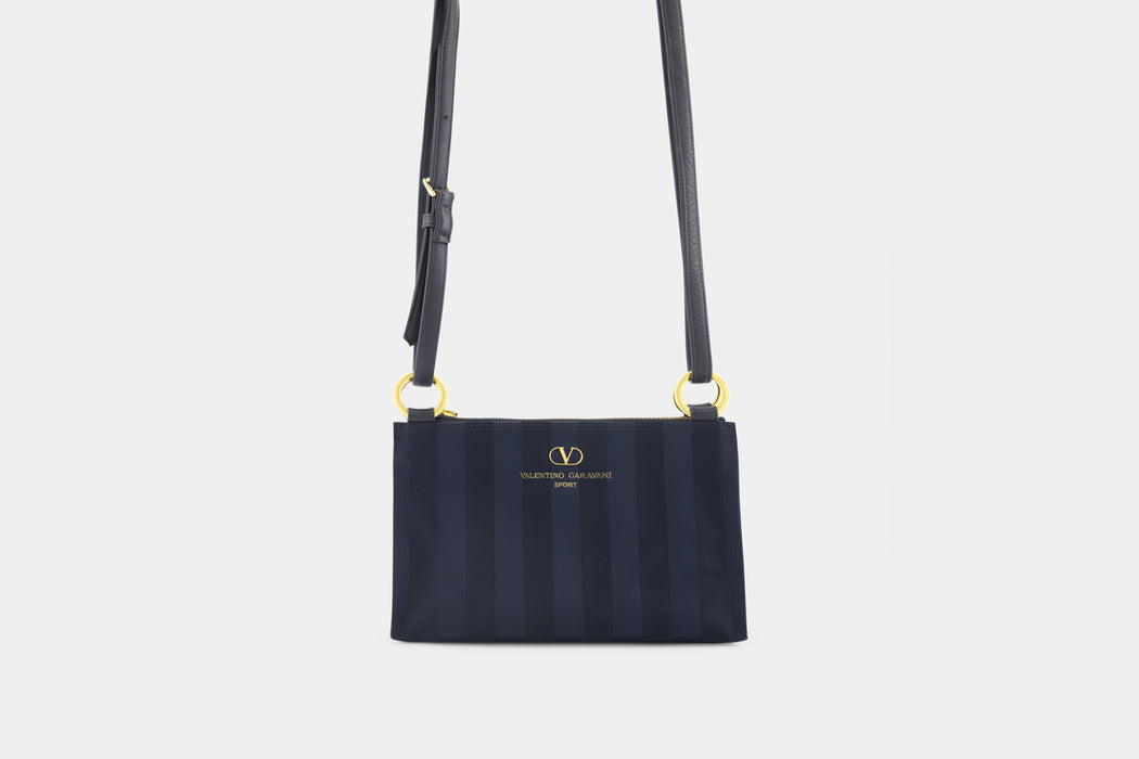 Valentino striped crossbody bag- Navy