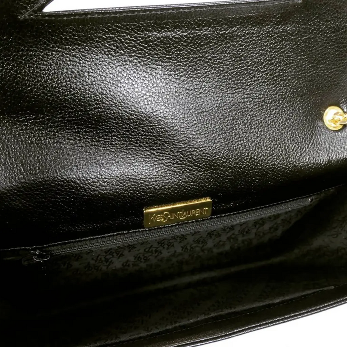 Saint Laurent Leather Chain Envelope Shoulder Bag - Black