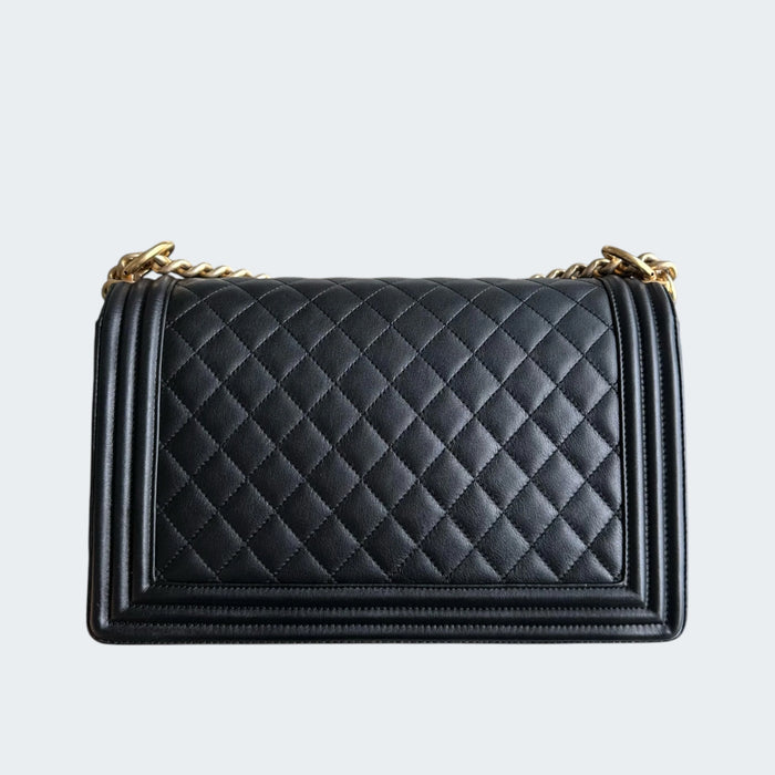 Chanel boy new medium quilted calfskin GHW- Black