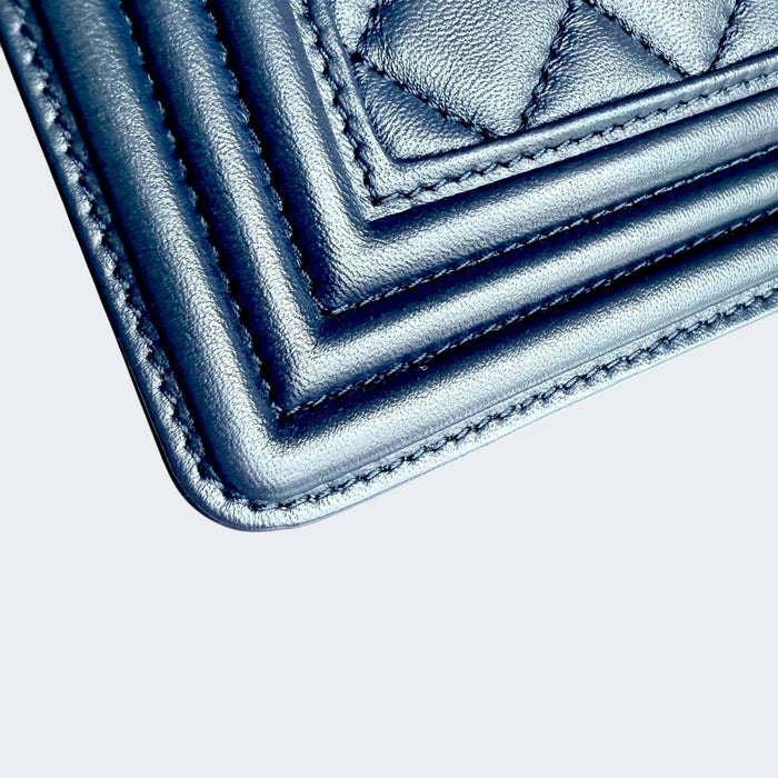 Chanel boy medium lambskin GHW- Blue