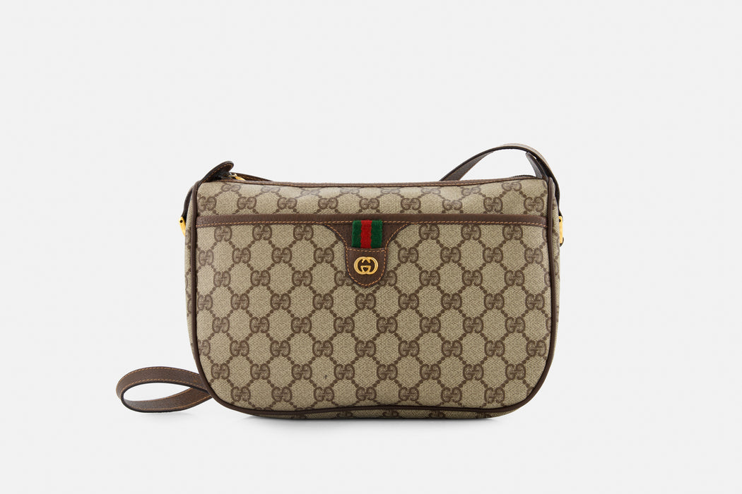Gucci GG sherry line crossbody bag- brown