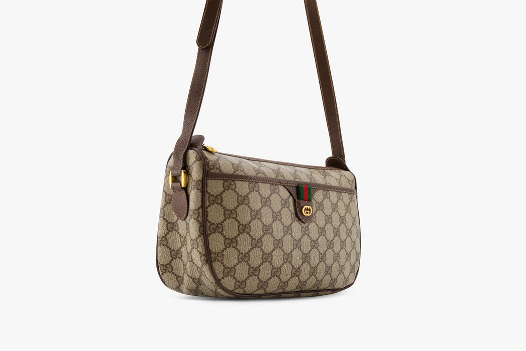 Gucci GG sherry line crossbody bag- brown